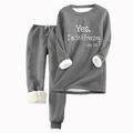 Women's Sweatshirt Tracksuit Pants Sets Fleece Letter Casual Daily Drawstring Print Black Long Sleeve Warm Daily Round Neck Fall Winter