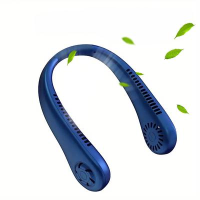 Hanging Neck Fan Air Cooler Portable Fan Hands Free Bladeless Fan Operated Wearable Leafless Rechargeable USB Powered 1200mAh