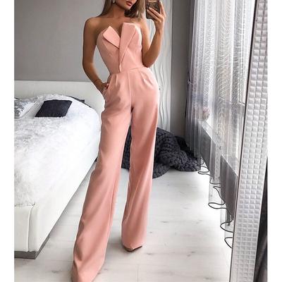 TS Jumpsuits Wedding Guest Dresses Rompers Dress Party Wear Wedding Party Floor Length Sleeveless Strapless Stretch Fabric with Pocket 2025