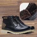 Men's Boots Retro Work Boots Work Sneakers Walking Vintage Casual Outdoor Daily Leather Height Increasing Mid-Calf Boots Lace-up Black Brown khaki Fall Winter