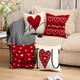 4PCS Valentine's Day Double Double Side Pillow Cover Soft Decorative Square Cushion Case Pillowcase for Bedroom Livingroom Sofa Couch Chair