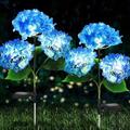 Hydrangea Solar Garden Stake Lights Waterproof Solar Hydrangea Simulation Flower Floor Outdoor Garden Decoration Light Villa Courtyard Floor Lawn Light Garden Light