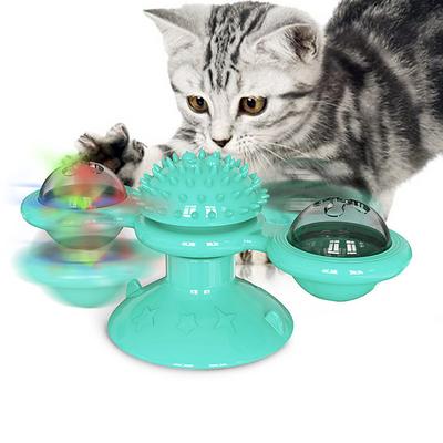 Cat Teasers Interactive Toy Rotating Toy Cat Toys Set Windmill Interactive Cat Toys Fun Cat Toys Cat Kitten 1 set Round Pet Friendly Massage Pet Exercise with Light Catnip Ball Plastic Gift Pet Toy