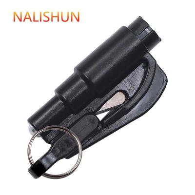 2 In 1 Safety Belt Cutter Emergency Key Chain Car Escape Tool Metal Safety Hammer Mini Fire Hammer Life-saving Hammer Car Emergency Escape Device Window Breaker