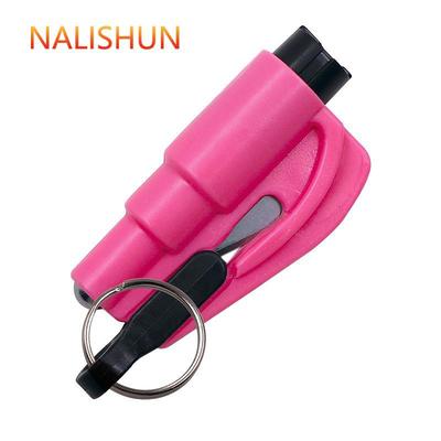 2 In 1 Safety Belt Cutter Emergency Key Chain Car Escape Tool Metal Safety Hammer Mini Fire Hammer Life-saving Hammer Car Emergency Escape Device Window Breaker