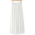 Women's Skirt Swing Long Skirt Maxi High Waist Skirts Layered Solid Colored Street Daily Summer Polyester Fashion Casual Apricot Black White Red