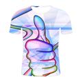 Kids Boys' Children's Day T shirt Tee Short Sleeve Green White Rainbow 3D Print Optical Illusion Color Block 3D Unisex Print Basic Casual Streetwear Sports 2-12 Years / Summer