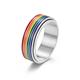 prosteel pride rings for women men size 9 stainless steel lgbtq pride rainbow fidget ring