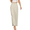 Women's Dress Pants Wide Leg Pants Trousers Solid Color Full Length Micro-elastic High Waist Elegant Fashion Office Street Light Blue Ivory white XS S Fall Winter