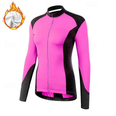 Women's Cycling Jacket Winter Thermal Warm Windproof Breathable Quick Dry Bike Jacket Windbreaker Mountain Bike MTB Road Bike Cycling City Bike Cycling White Yellow Pink Bike Wear