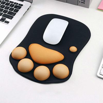 Ergonomic 3D Mouse Pad with Wrist Support Cute Cat Paw Soft Comfortable Silicone Wrist Rest Mice Mat Anti-Slip Wrist Pad for Computer Office Computer Game