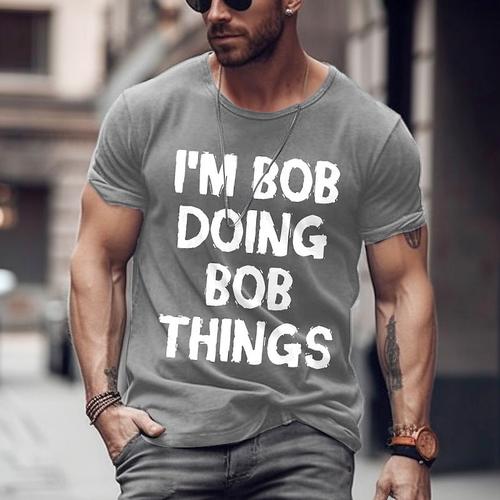 Men's Letter Graphic Prints T Shirt Graphic Tee Cotton Short Sleeve Graphic Shirt Black White Navy Blue Comfortable Tee Outdoor Street Fashion Designer Clothing