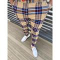 Men's Chinos Trousers Pants Trousers Pencil Pants Jogger Pants Pocket Classic Plaid Lattice Graphic Prints Comfort Outdoor Ankle-Length Formal Business Daily Chino Smart Casual Khaki Red