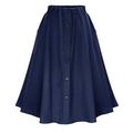 Women's Skirt Swing Long Skirt Denim Midi Skirt Midi Skirts Pocket Solid Colored Office / Career Casual Daily Summer Denim Fashion Summer Blue Light Blue