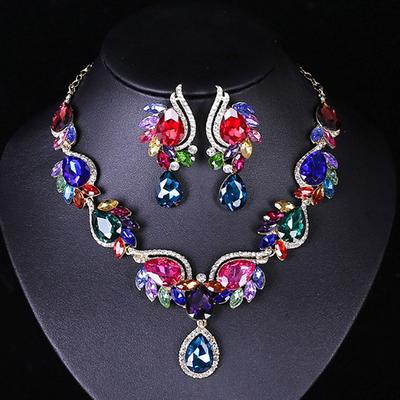 Bridal Jewelry Sets Two-piece Suit Alloy Earrings Women's irregular Jewelry Set For Wedding Festival