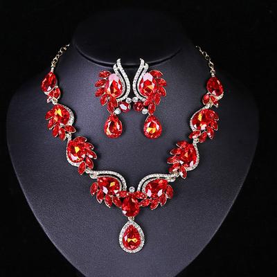 Bridal Jewelry Sets Two-piece Suit Alloy Earrings Women's irregular Jewelry Set For Wedding Festival