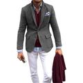 Men's Retro Vintage Tweed Blazer Herringbone Blazer Regular Plus Size Single Breasted Two-buttons Black Brown Green khaki 2024