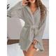 Women's Fleece Coral Robe Fluffy Fuzzy Bathrobe Pajama Robes Gown Pure Color Casual Comfort Soft Home Daily Bed Coral Velvet Warm Hoodie Long Sleeve Pocket Fall Winter Black White