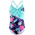 Girl's Swimsuit Big Girl's Ruffled One-Piece Swimsuit Quick Drying Children's Swimsuit