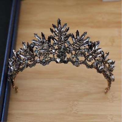 Tiaras Wreaths Crown Masquerade Retro Vintage Gothic Alloy For Black Swan Cosplay Halloween Carnival Women's Ladies Girls' Costume Jewelry Fashion Jewelry / Crystal / White / Mini / C Shape