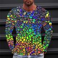 Men's T shirt Tee Graphic Gradient Metallic Shirt Crew Neck Clothing Apparel 3D Print Outdoor Daily Long Sleeve Print Vintage Fashion Designer