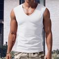 Men's Tank Top Vest Top Undershirt Sleeveless Shirt Plain V Neck Sports Outdoor Vacation Sleeveless Clothing Apparel Fashion Daily Sport