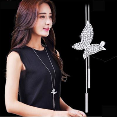 Korean Version Of Autumn And Winter Crystal Sweater Chain Necklace Wholesale High-end Women's Long Chain Versatile Tassel Pearl Pendant With Accessories