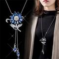 Korean Version Of Autumn And Winter Crystal Sweater Chain Necklace Wholesale High-end Women's Long Chain Versatile Tassel Pearl Pendant With Accessories