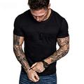 Men's Shirt T shirt Tee Solid Colored Round Neck Black White Army Green Blue Light Grey Daily Sports Short Sleeve Clothing Apparel Cotton Simple Sportswear Basic Classic