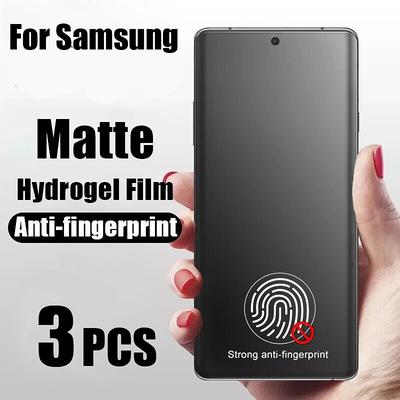 3 pcs Screen Protector For Samsung Galaxy S24 Ultra Plus S23 S22 S21 S20 Plus Ultra Note 20 Ultra 10 Plus S25 Ultra TPU Hydrogel Matte Anti Bubbles Anti-Fingerprint Ultra Thin Scratch Proof