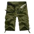 Men's Cargo Shorts Hiking Shorts Zipper Pocket Multi Pocket Plain Camouflage Breathable Quick Dry Knee Length Casual Cotton Blend Casual / Sporty ArmyGreen Black Mid Waist Micro-elastic
