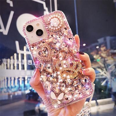 Phone Case For iPhone 17 Pro Max 17 Air 16 15 14 Pro Max Plus 13 12 11 Pro Max Mini Back Cover Bling Glitter Shiny Rhinestone Silica Gel Silicone