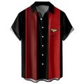 Men's Shirt Button Up Shirt Bowling Shirts Vintage Bowling Shirt Painting Turndown Black Red Blue Plus Size Outdoor Casual Short Sleeve Clothing Apparel Modern Style Retro Vintage 50s