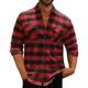 Men's Shirt Flannel Shirt Plaid Shirt Shirt Jacket Shacket Overshirt Shacket White Red Blue Long Sleeve Plaid / Check Lapel Fall Winter Outdoor Daily Wear Clothing Apparel Front Pocket