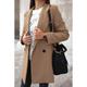 Women's Pea Coat Winter Blazer Coat Double Breasted Lapel Trench Coat Thermal Warm Fall Windproof Mid-Length Heated Coat with Pocket Formal Casual Long Sleeve Black Wine Khaki S M L XL