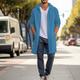 Men's Cardigan Knitwear Knit Pocket Plain Lapel Fashion Streetwear Outdoor Daily Wear Clothing Apparel Fall Winter Black Blue S M L