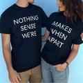 Couple T-shirt Letter 2pcs Couple's Men's Women's T shirt Tee Crew Neck Black Valentine's Day Daily Short Sleeve Print Fashion Casual