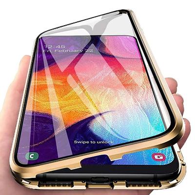 Magnetic Case with Screen Protector for Samsung Galaxy S24 S23 S22 S21 S20 Plus Ultra A14 A34 A54 A53 A52 Single Sided Glass Fashion Shockproof Solid Colored Tempered Glass Metal Phone Case