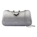Women's Clutch Evening Bag Wristlet Clutch Bags Polyester Party Bridal Shower Holiday Buckle Chain Large Capacity Lightweight Durable Solid Color Silver Champagne Red