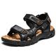 Men's Sandals Flat Sandals Outdoor Hiking Sandals Sports Sandals Beach Daily Nappa Leather Breathable Non-slipping Loafer Black Yellow Brown Summer Spring