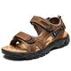 Men's Sandals Flat Sandals Outdoor Hiking Sandals Sports Sandals Beach Daily Nappa Leather Breathable Non-slipping Loafer Black Yellow Brown Summer Spring