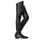 Women's Boots Plus Size Sexy Boots Party Daily Solid Colored Over The Knee Boots Thigh High Boots Flat Heel Pointed Toe Fashion Casual PU Zipper Black White Red