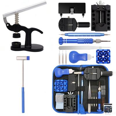 Professional Watch Repair Kit, Watch Battery Replacement Kit, Watch Repair Tools with Carrying Case, Watch Link Removal Tool Kit, Watch Case Opener, Watch Press Set with 60pcs Watch Battery