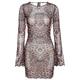 Women's Mini Dress Sheath Dress Sexy Dress Sundress Hot Sexy Dress Vacation Holiday Club Slim Leopard Long Sleeve Crew Neck Brown Summer Spring