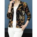 Women's Cardigan Sweater V Neck Ribbed Knit Polyester Button Print Fall Winter Outdoor Daily Holiday Stylish Casual Soft Long Sleeve Animal Floral Rose black Chain black Rose navy blue S M L