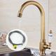 Kitchen Sink Faucet Retro Brass, 360 ° Swivel Single Handle Cold Taps One Hole Lever Ceramic Valve Tap Antique Vintage Bronze