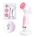 Ultrasonic Electric Facial Cleansing Brush 3 In 1 Silicone Rotating Face Brush Deep Cleaning Skin Exfoliation Waterproof Remove Blackheads Facial Massager