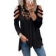 Women's Shirt Tunic Going Out Tops Blouse Cotton Plain Daily Weekend Cold Shoulder Black Wine Army Green Cut Out Flowing tunic Rhinestone Long Sleeve Streetwear Casual Round Neck Regular Fit Spring