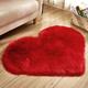 Faux Fur Non Slipping Bedroom Heart Shape Carpet, Wedding Gift Anti-skidding Plush Rug/Foot Pad/Chair Pad for Living Room Sofa Floor Bedroom Rugs