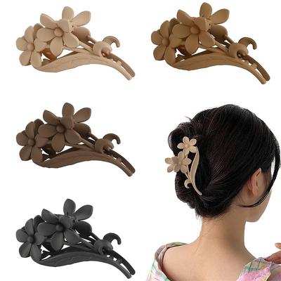 4PCS Flower Hair Clips,Matte Claw Clips for Women,Flower Clips for Thick Thin Hair,Large Flower Hair Claw Clips for Women,Cute Hair Claw Accessories,Style 2
